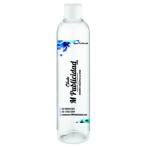 Botellas de Agua Personalizada tipo Voss 500 ml ▻ M Publicidad